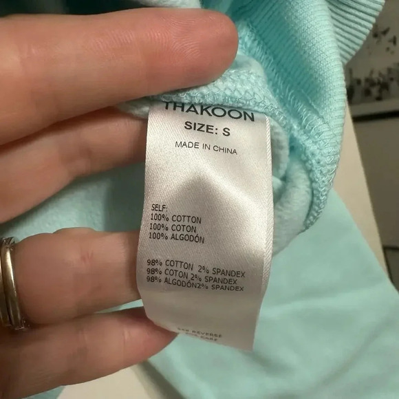 Thakoon women’s NWT’s mint green short sweatshirt. Size small - Picture 6 of 8